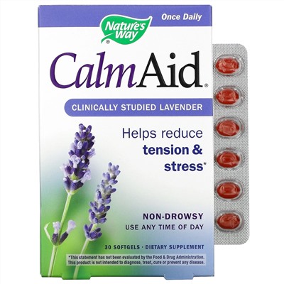 Nature's Way, CalmAid, лаванда в клинически изученных дозировках, 30 капсул