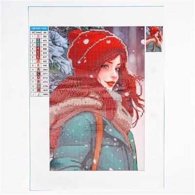 Алмазная мозаика на новый год с частичным заполнением на холсте «Нежность», 20×30 см, набор для творчества