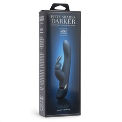 Тёмно-синий вибратор Oh My USB Rechargeable Rabbit Vibrator - 25,4 см.
