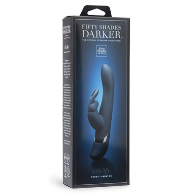 Тёмно-синий вибратор Oh My USB Rechargeable Rabbit Vibrator - 25,4 см.