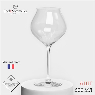 Бокалы для вина Chef&Sommelier MACARON, 500 мл, хрустальное стекло, 6 шт.