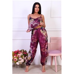 Пижама Hot Story Golden Dragon (майка _ брюки) (Бордо)