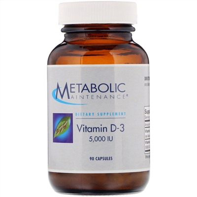 Metabolic Maintenance, Витамин D-3, 5,000 МЕ, 90 капсул