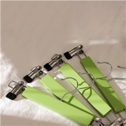 Вешалки для брюк и юбок LaDо́m Brillant, 28×12×2.3 см, 2 шт., деревянные, с зажимами, фисташковые