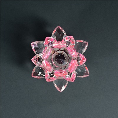 Фигурка стекло «Розовый лотос на подставке», вращается 5.5×9×9 см