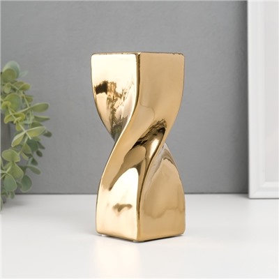 Подсвечник на 1 свечу «Изгиб», d=3.5 см, золото, 6.5×6.5×17.5 см