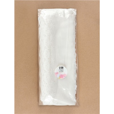 Кружево шитьё «Цветочки», 80 мм, 13.7±1 м, белое