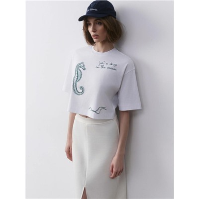 Футболки CONTE LD 2715 Укороченная футболка из хлопка с рисунком