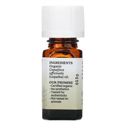 Aura Cacia, чистое эфирное масло, органический копайба, 7,4 мл (0,25 жидк. унции)