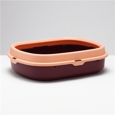 Туалет с бортом 40×34×11 см, бордовый