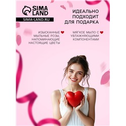 Мыльные розы, фуксия и белые, набор 9 шт.