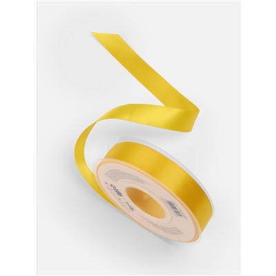Лента атласная TEIRA, двухсторонняя, 20 мм, 25±1 м, жёлтая №0645