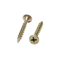 Саморез 3.5×35 мм ТУНДРА PREMIUM, потай, крупная резьба, шлиц PH, желтый цинк, 1 кг