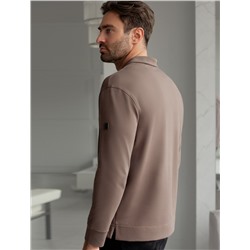 Лонгслив с воротником поло на пуговицах из премиального хлопка с эластаном