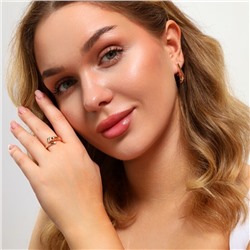 Комплект ювелирной бижутерии Дубайское золото, покрытие: позолота, серьги и кольцо разъемное, арт.314.783