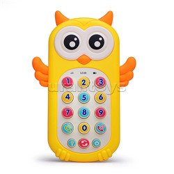 Телефон "Музыкальная совушка" на батарейках, в коробке