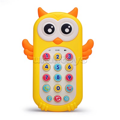 Телефон "Музыкальная совушка" на батарейках, в коробке