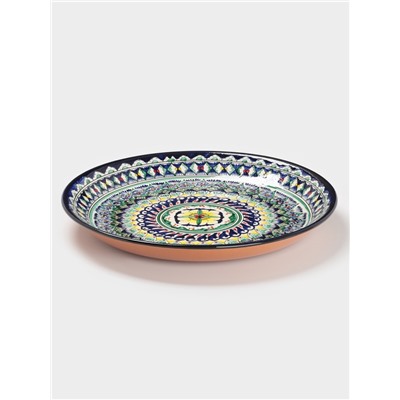 Ляган узбекский Риштанская Керамика «Узоры», d=36 см, синий, МИКС