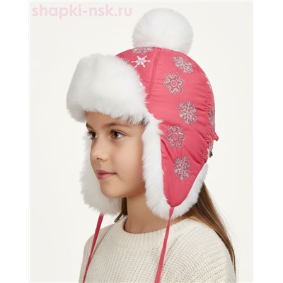 245-З Снежок Ушанка для девочки (50-52)