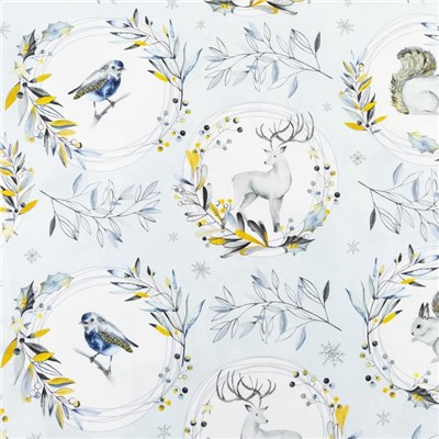 Скатерть новогодняя «Этель» Snow animals 149×180 см с ГМВО, 100%хл, 190 г/м²