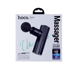 Массажёр для тела Hoco HP50, перкуссионный, 4 режима, 4 насадки, 3200 об/мин, чёрный