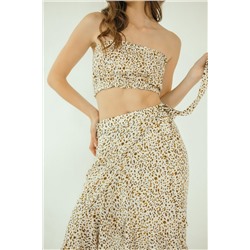 Топ  ELASTIC005/08/Белый, коричневый