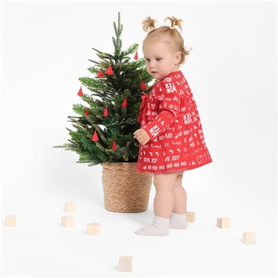 Платье - боди для девочки «Крошка Я» Joy, рост 86-92 см, красное