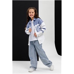 Рубашка 28030 детская (Белый,синий)