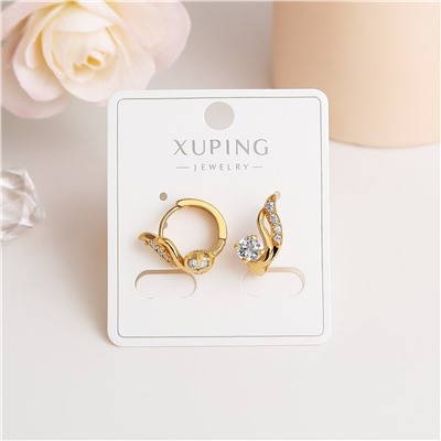 Серьги коллекция "Xuping" покрытие позолота, вставка: фианиты, арт.004.081