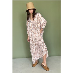 Платье женское  MOON085/05/Молочный, коричневый