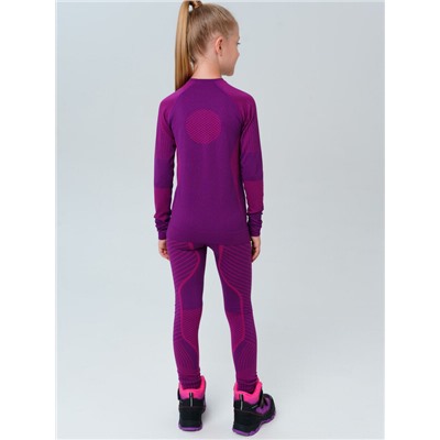 Термокомплект трикот. для девочек: фуфайка (футболка) с длин. рук, брюки