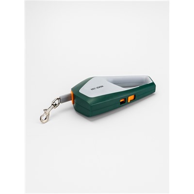 Рулетка - поводок для собак, лента 3 метра, белая/зелёная