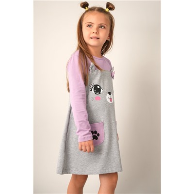 Хлопковое платье для девочки Happyfox