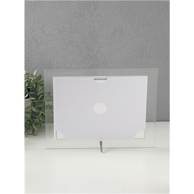 Фоторамка для фото 15×20 см «Серебряный кант», стекло, горизонтальная, выгнутая, прозрачная, 25.5×21 см