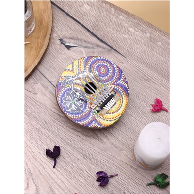 Сувенирный музыкальный инструмент «Калимба», 15×15×7 см, кокос