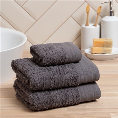 Полотенце махровое Love Life «Идеал» 50×90 см, серый, 100% хл, 450 г/м²