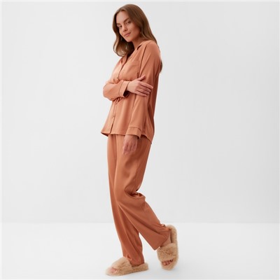 Пижама женская (рубашка, брюки) KAFTAN Terracotta, размер 44-46