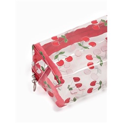 Косметичка женская «Вишенка», для бассейна, на молнии, прозрачная