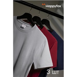 Мужская базовая футболка из хлопка 3 шт. Happyfox