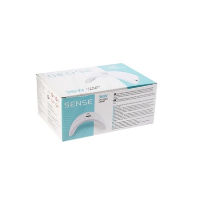 Лампа для гель-лака TNL Sense, UV/LED, 36 Вт, 12 диодов, таймер 30/60/90 сек, белая