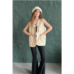 Жилет стеганый  HOME109/03/Бежевый, черный