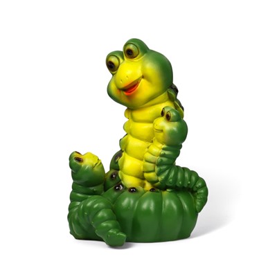 Садовая фигура из полистоуна «Гусеницы семья », 24×14×15 см