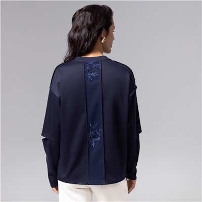 Лонгслив с разрезами на рукавах, Образ решает (синий)