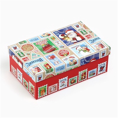 Набор новогодних подарочных коробок 10 в 1 «Новогодняя почта», 12×7×4 – 32.5×20×12.5 см