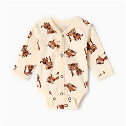 Боди на кнопках Крошка Я «Тигруля», рост 68-74 см, бежевое
