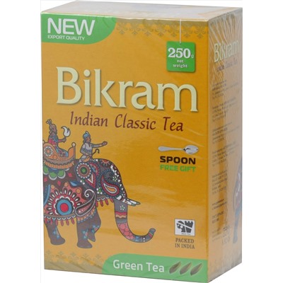 Bikram. Зеленый с ложкой 250 гр. карт.пачка
