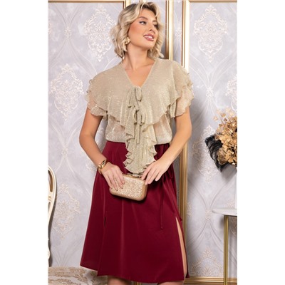 Платье Анхела (бежево-бордовое) П14753-39М