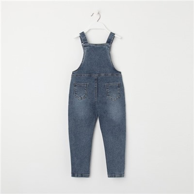 Полукомбинезон для девочек, цвет синий, рост 74 см