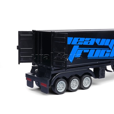 Машина  "Контейнеровоз" с дорожными знаками (чёрный) р/у, 27 MHz, в коробке