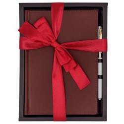 Подарочный набор Ежедневник недатированный А5 272 стр. "VELVET" (БОРДОВЫЙ)+ ручка 3-115/02-2 Bruno Visconti